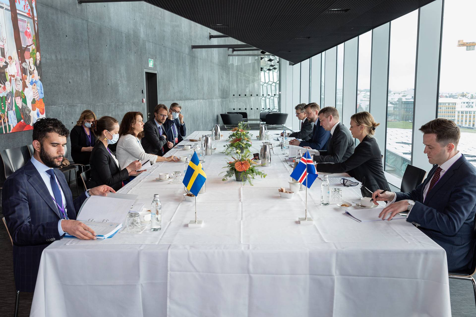 From the bilateral meeting with Sweden today. - mynd