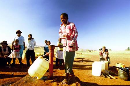 Rural water pump near Ulundi, South Africa