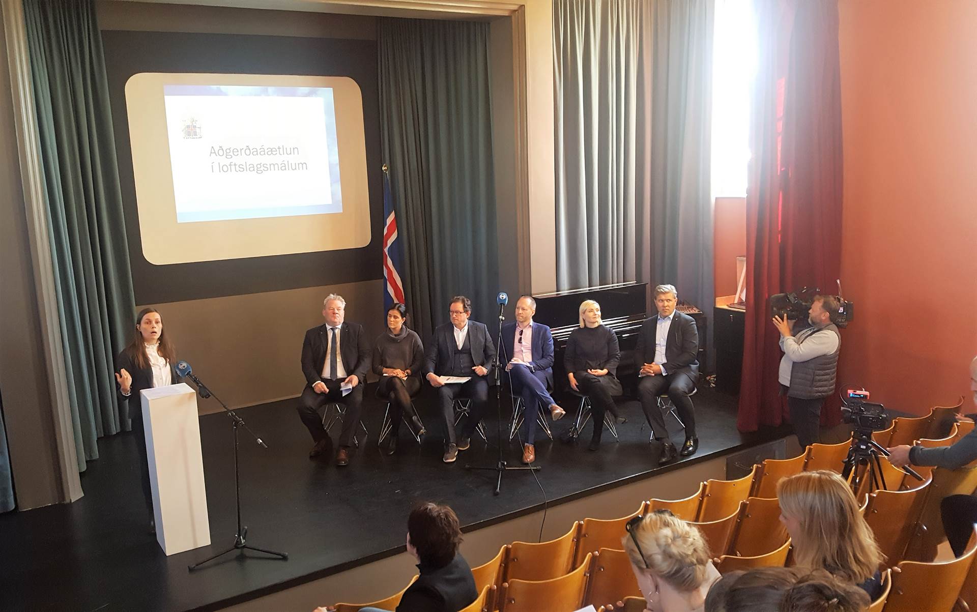 The Climate Strategy was presented at a Press conference in Reykjavik earlier today. - mynd
