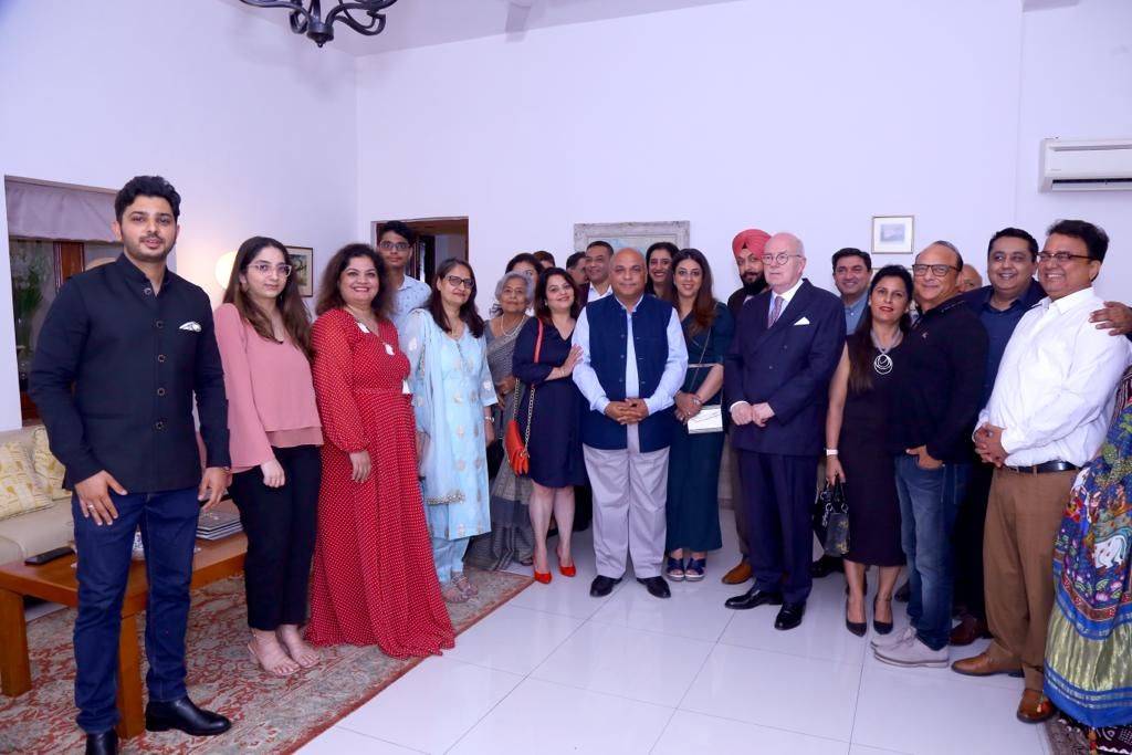 Members of the IIBA along with their spouses at the residence of the Ambassador  - mynd