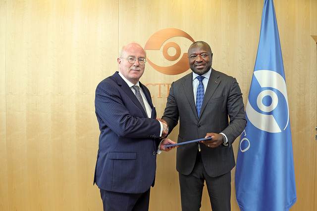 Minister Plenipotentiary Mr. Guðni Bragason presented Dr. Lassina Zerbo, Executive Secretary of the Comprehensive Nuclear Test-Ban-Treaty Organization (CTBTO) his letters of credence as Permanent Representative of Iceland to the CTBTO on 21 June 2018. - mynd